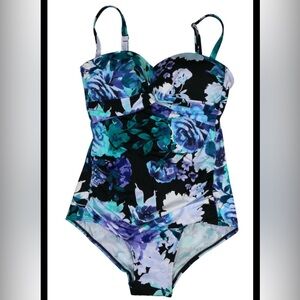 Calvin Klein Blue and Green Floral women’s One Piece